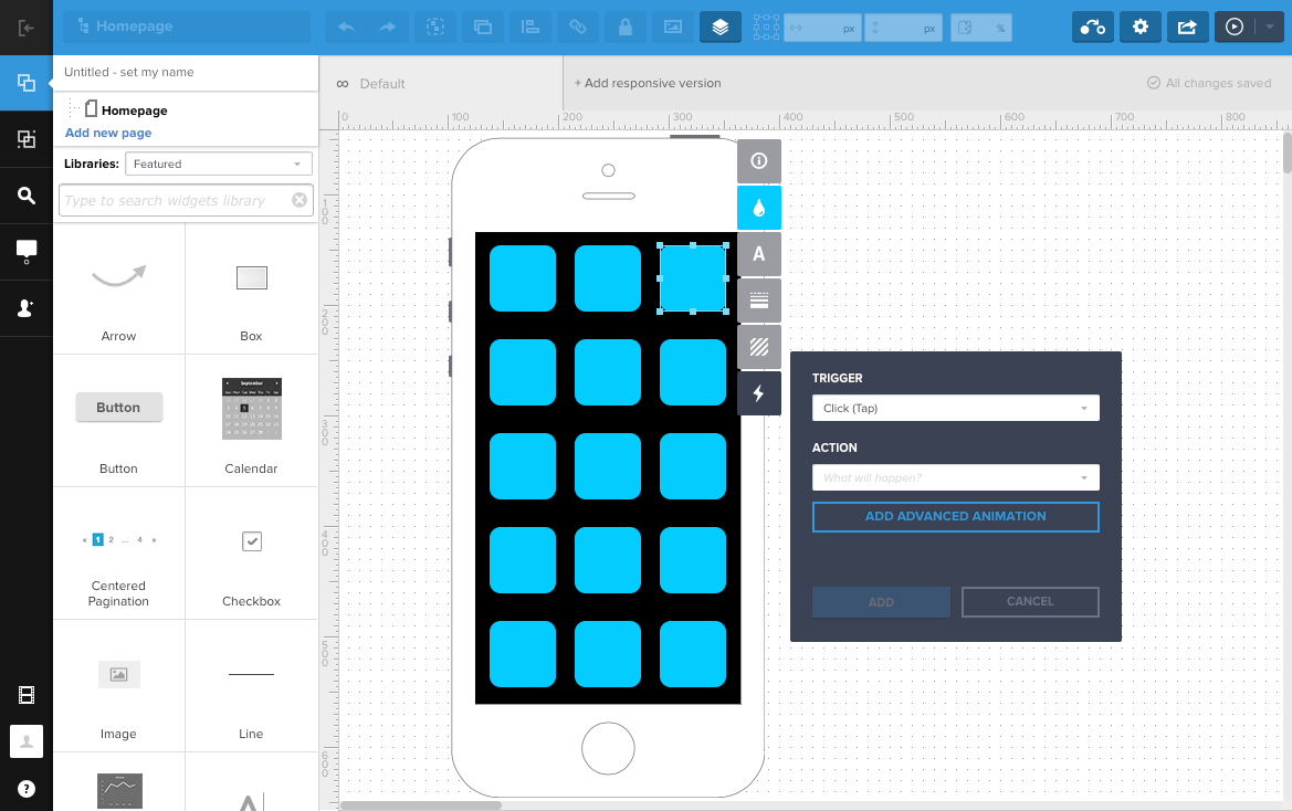 UXPIN wireframe tool CNC